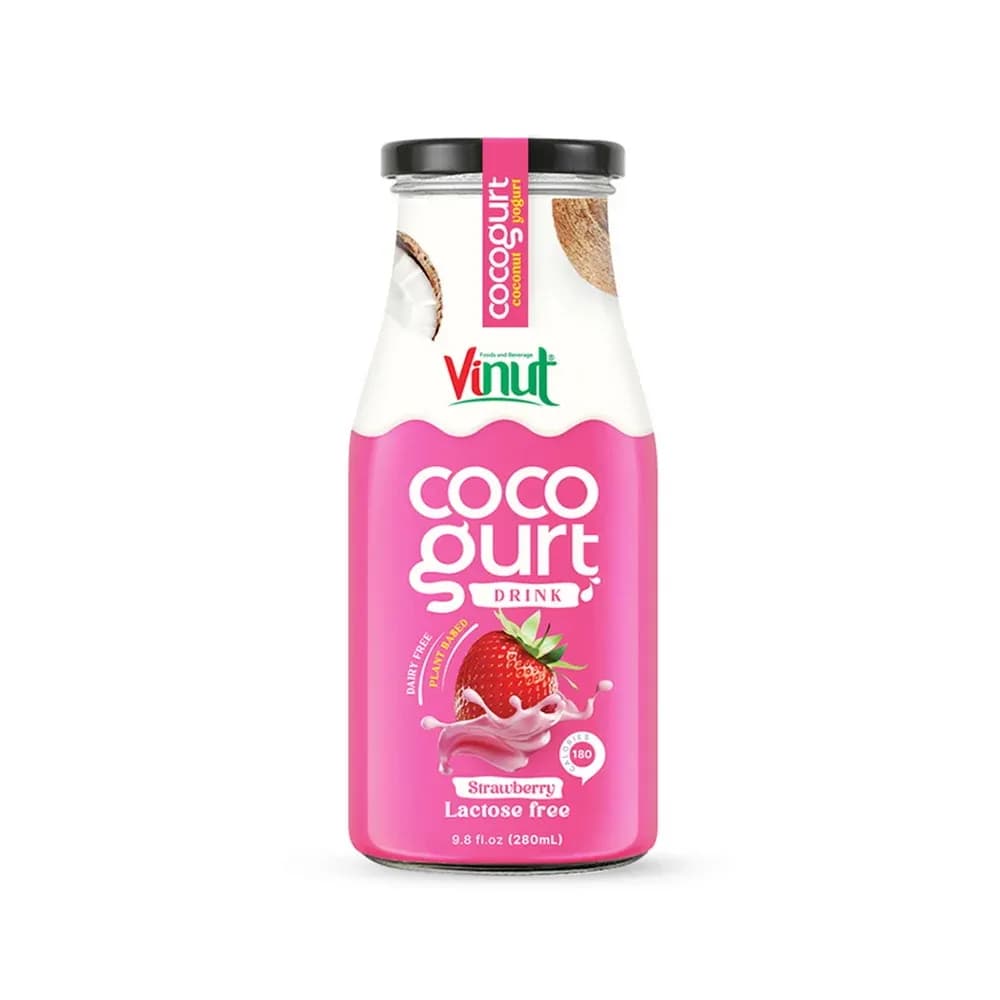 Vinut Cocogurt Strawberry Coconut Yogurt Drink 9.8 fl oz (280ml) – Dairy Free & Lactose Free packaging