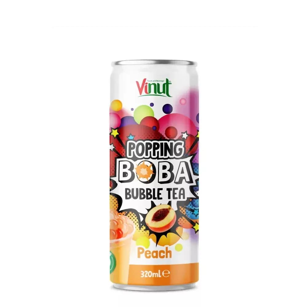 Popping Boba Bubble Tea Peach Flavor packaging