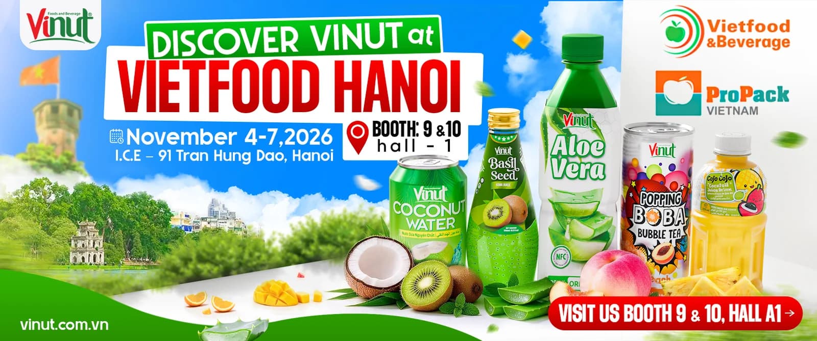 VINUT exhibition artwork for VIETFOOD & BEVERAGE - PROPACK HANOI 2026