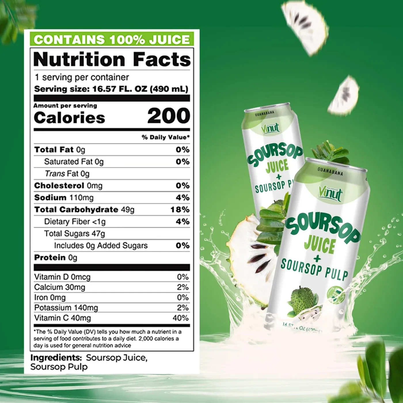 Soursop Juice with Pulp packaging