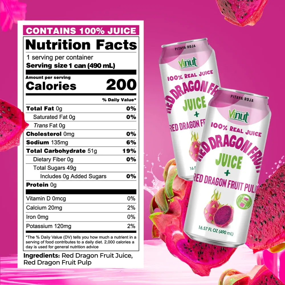 Red Dragon Fruit Juice with Pulp packaging