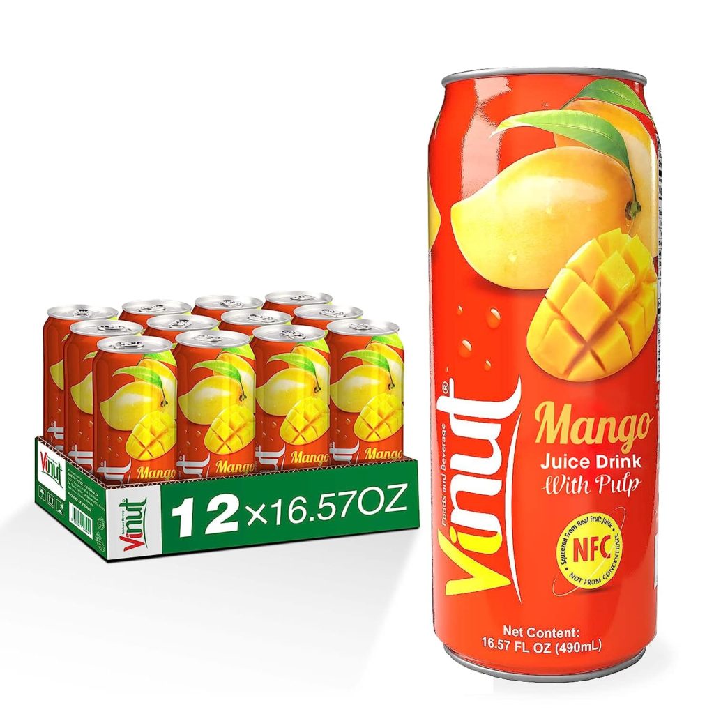 Vinut_Mango Juice with Pulp (16.57 fl oz, Pack of 12)