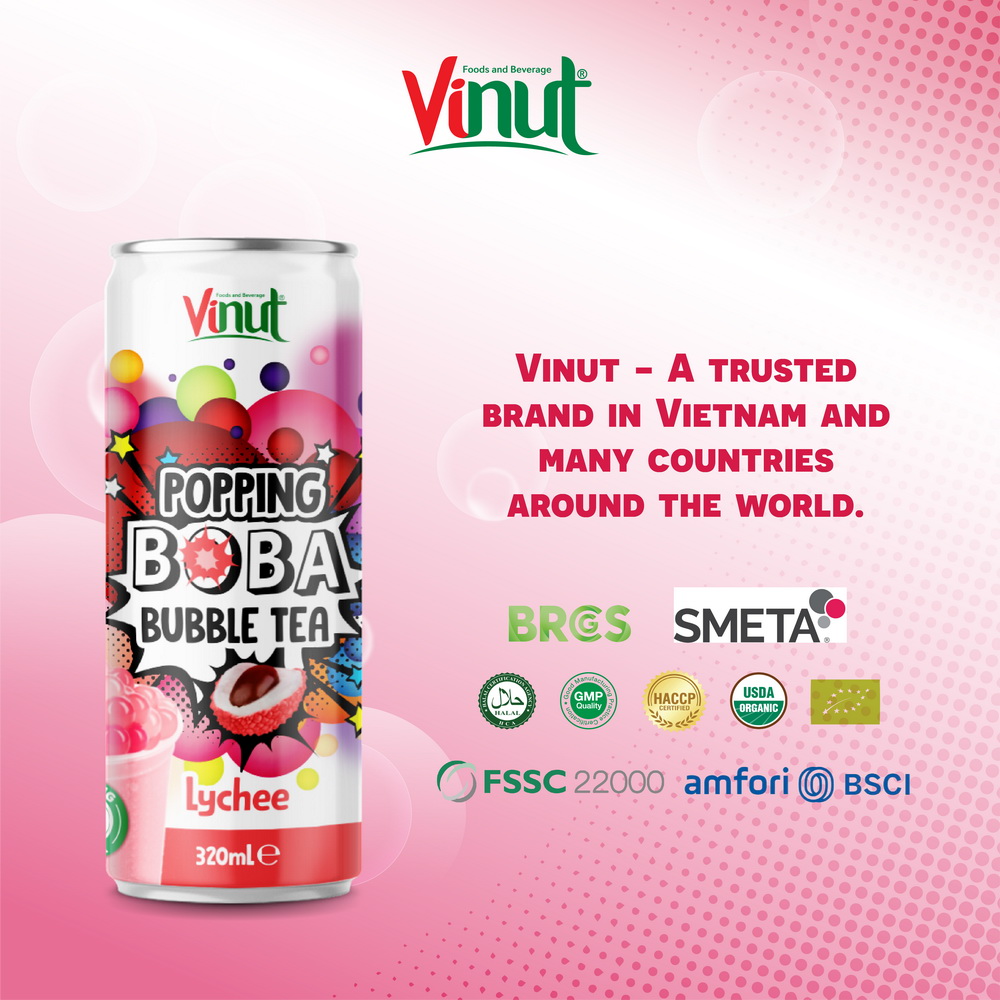 320ml Popping Boba Bubble Tea With Lychee - Image 8