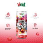 320ml Vinut Popping Boba bubble tea with Strawberry flavor - Image 3