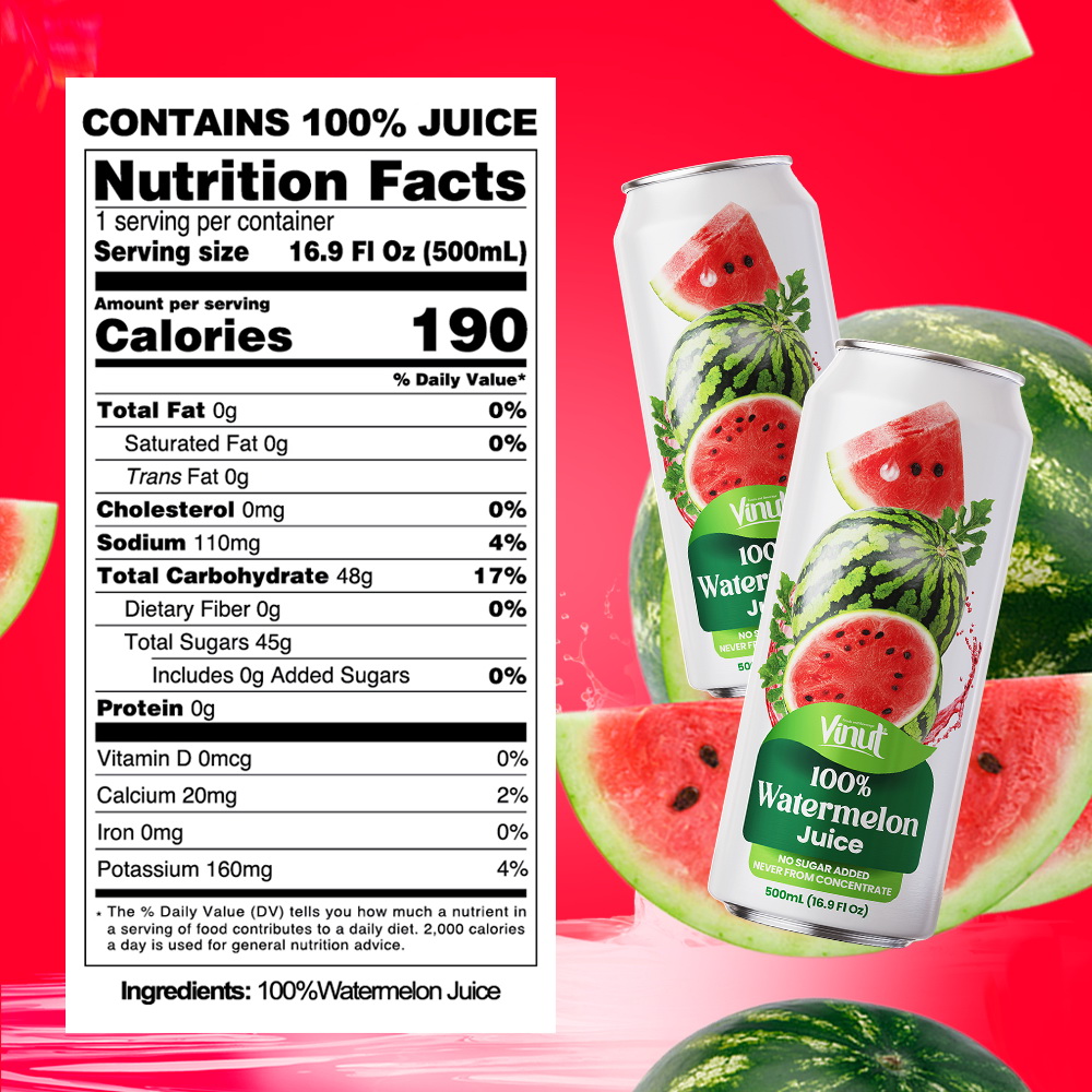 16.57 fl oz Vinut 100% Real Watermelon Juice Drink (no sugar added) - Image 3