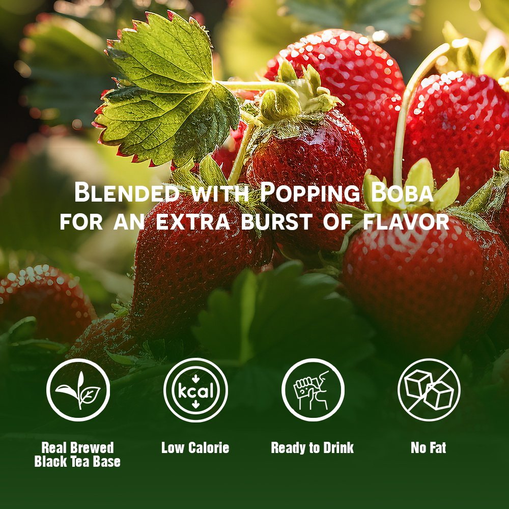 320ml Vinut Popping Boba bubble tea with Strawberry flavor - Image 4