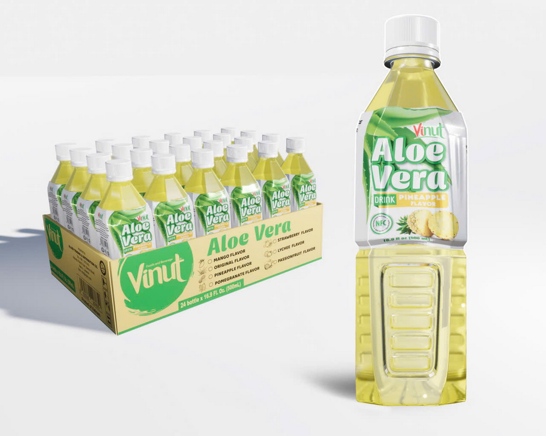 500ml VINUT Aloe Vera drink with Pineapple flavor 500ml VINUT Aloe Vera drink with Pineapple flavor - Image 1