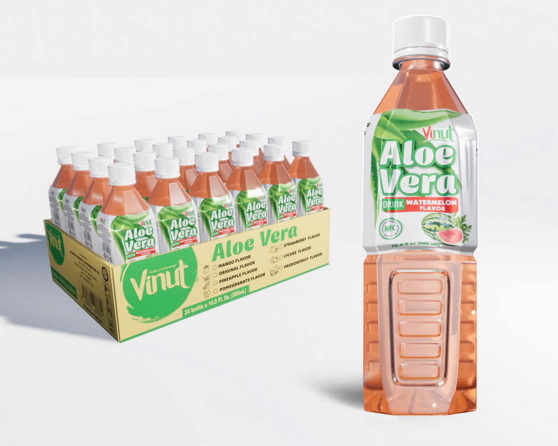 500ml VINUT Aloe Vera drink with watermelon flavor 500ml VINUT Aloe Vera drink with watermelon flavor - Image 1