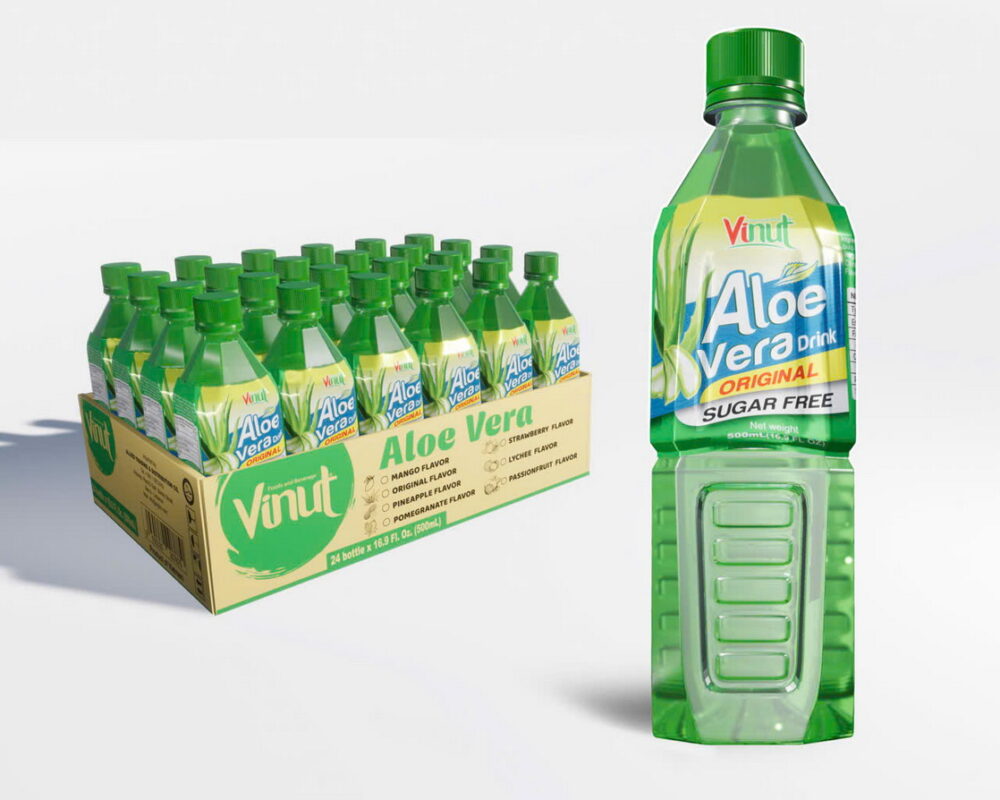 500ml VINUT Original Aloe Vera drink Sugar free - Image 1